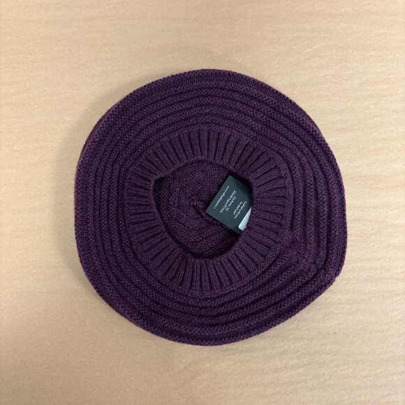 NWT Cashmere Raffello Bettini Knit Beret - Plum
